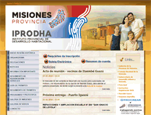 Tablet Screenshot of iprodha.misiones.gov.ar